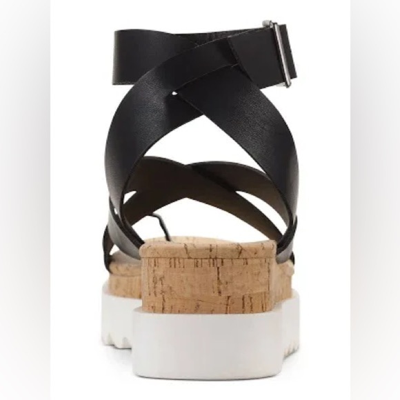 SUN STONE Womens Pheobii Faux Leather Ankle Strap Platform Sandals - Picture 3 of 11